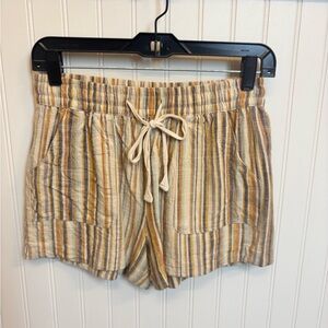 BE COOL Striped Drawstring Shorts